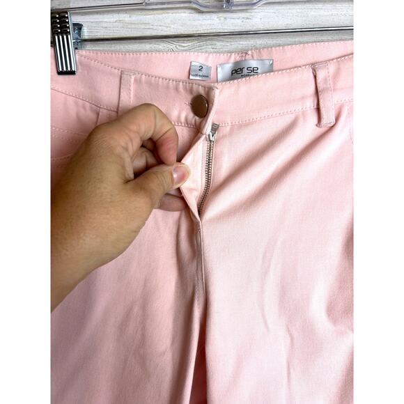 Per Se by Carlisle womens 2/4 Stephanie pink denim cutout Pant Jacket set NEW - Picture 5 of 13